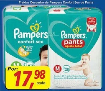 Supermercados Guanabara Fraldas Descartaveis Pampers Comfort Sec ou Pants oferta
