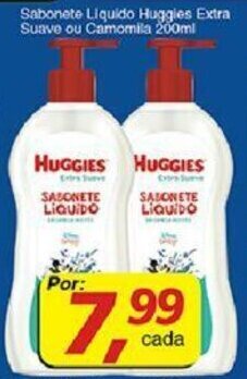 Supermercados Guanabara Sabonete Liquido Huggies Extra Suave ou Camomilla 200ml oferta