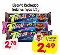 Cercadão Biscoito Recheado Trakinas Tipos 126g oferta