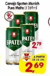 Cercadão Cerveja Spaten Munich Puro Malte Lt 269ml oferta
