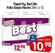 Cercadão Papel Hig. Best Lite Folha Dupla Neutro 20m c/ 12 oferta