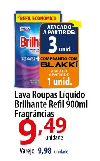 Akki Atacadista Lava Roupas Líquido Brilhante Refil 900ml oferta