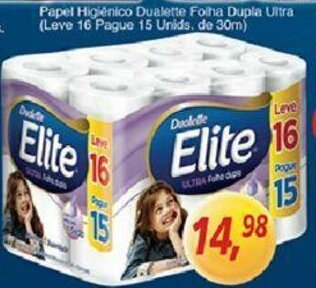 Supermercados Guanabara Papel Higiénico Dualette Folha Dupla Ultra (Leve 16 pague 15 unids. de 30m) oferta