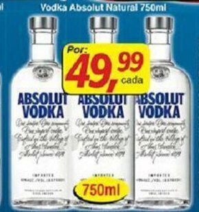 Supermercados Guanabara Vodka Absolut Natural 750ml oferta