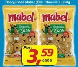 Supermercados Guanabara Rosquinhas Mabel (Exc. Chocolate) 350g oferta