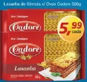 Supermercados Guanabara Lasanha de Semola c/ Ovos Cadore 500g oferta