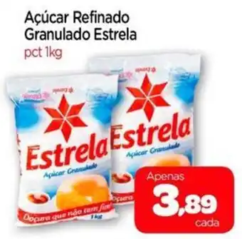 Açúcar Refinado Granulado Estrela pct 1kg