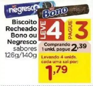 Carrefour Bairro Biscoito Recheado Bono ou Negresco Nestle Sabores 126g/140g oferta
