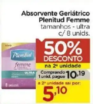 Absorvente Geriatrico Plenitud Femme c/8 unids.