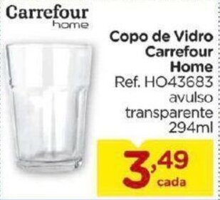 Carrefour Bairro Copo de Vidro Carrefour Home 294ml oferta