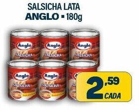 Dom Atacadista Salsicha lata Anglo 180g oferta