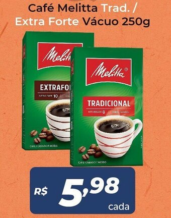 Atakarejo Cafe Melitta Trad. / Extra Forte Vacuo 250g oferta