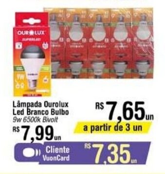Fort Atacadista Lampada Ourolux Led Branco Bulbo oferta