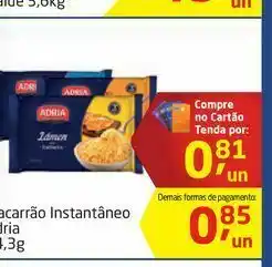 Tenda Atacado Macarrão instantâneo adria 74,3g oferta