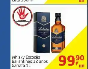 Tenda Atacado Whisky escocês ballantines 12 anos garrafa 1l oferta