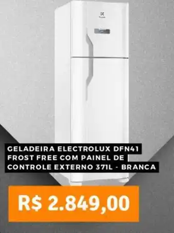 Pontofrio GELADEIRA ELECTROLUX DFN41 FROST FREE COM PAINEL DE CONTROLE EXTERNO 371L - BRANCA oferta