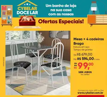Cybelar Mesa + 4 cadeiras Braga oferta