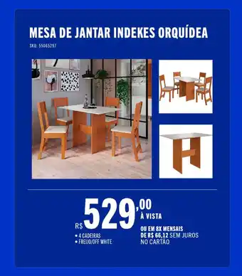 Casas Bahia MESA DE JANTAR INDEKES ORQUÍDEA oferta