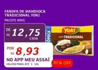 Assaí Atacadista FAROFA DE MANDIOCA TRADICIONAL YOKI PACOTE 800G oferta
