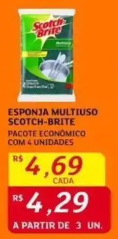 ESPONJA MULTIUSO SCOTCH-BRITE PACOTE ECONOMICO COM 4 UNIDADES