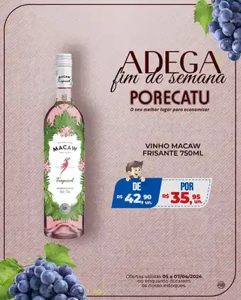 Supermercado Porecatu VINHO MACAW FRISANTE 750ML oferta