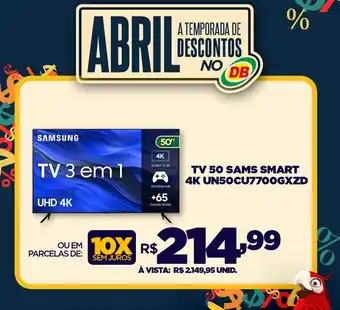 DB Supermercados TV 50 SAMS SMART 4K UN50CU7700GXZD oferta