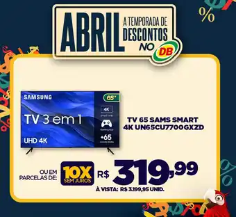 DB Supermercados TV 65 SAMS SMART 4K UN65CU7700GXZD oferta