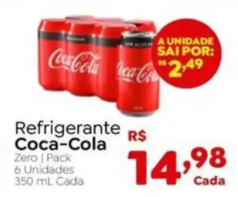 Novo Atacarejo Refrigerante Coca-Cola Zero | Pack 6 Unidades 350 mL Cada oferta