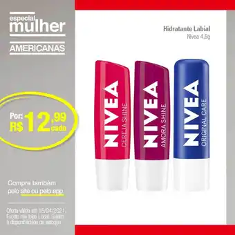 Lojas Americanas Hidratante Labial Nivea 4.8g oferta