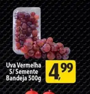 Uva Vermelha S Semente Bandeja 500g
