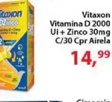 Chama Supermercados Vitaxon Vitamina D 2000 Ui + Zinco 30mg C-30 Cpr Airela oferta