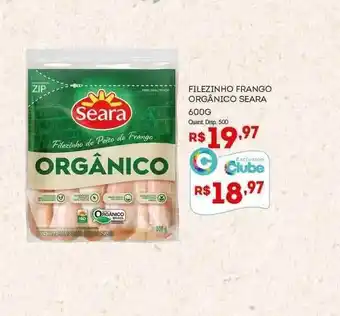 Bistek Supermercados Filezinho Frango Orgânico Seara 600g oferta