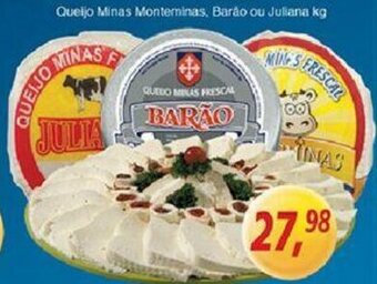 Supermercados Guanabara Queijo Minas Monteminas, Barao ou Juliana 1kg oferta