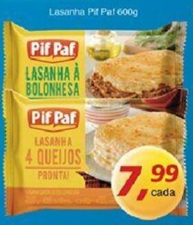 Supermercados Guanabara Lasanha Pif Paf 600g oferta