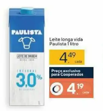 Coop Leite Longa vida Paulista 1L oferta