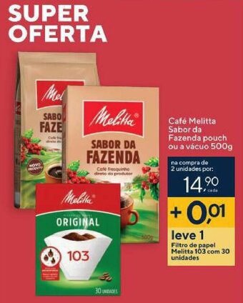 Coop Cafe Melitta Sabor da Fazenda pouch ou a vacuo 500g oferta