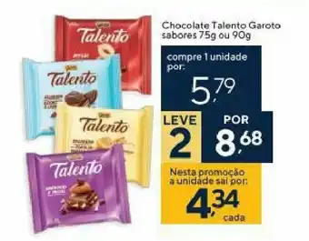 Coop Chocolate Talento Garoto sabores 75g ou 90g oferta