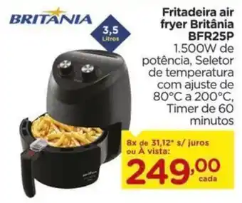 Carrefour Fritadeira air fryer Britânia BFR25P oferta