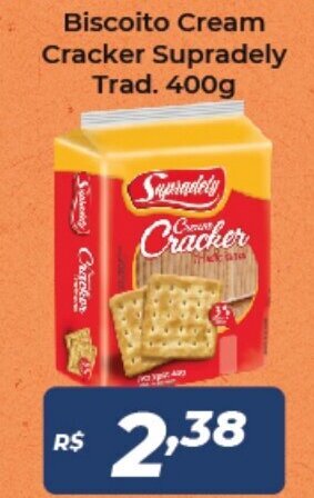Atakarejo Biscoito Cream Cracker Supradely Tradicional 400g oferta