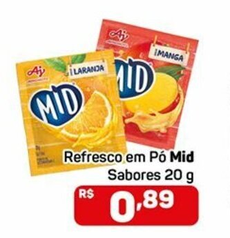 Refresco em po Mid Sabores 20g