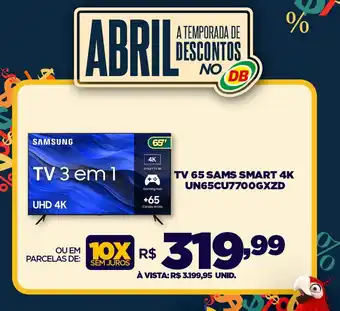 DB Supermercados TV 65 SAMS SMART 4K UN65CU7700GXZD oferta
