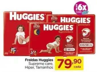 Carrefour Fraldas Huggies Supreme care, Hiper, Tamanhos oferta