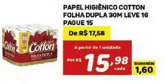 Bahamas Mix Papel Higiênico Cotton Folha Dupla Leve 16 Pague 15 oferta
