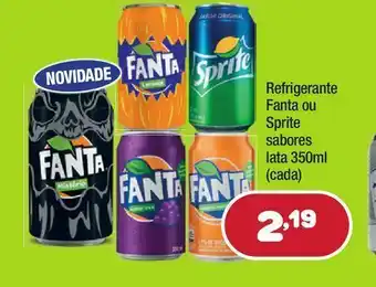 Refrigerante fanta ou sprite sabores lata 350ml (cada)