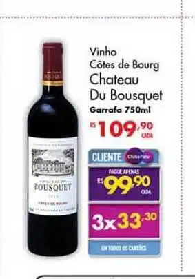 Vinho Côtes De Bourg Chateau Du Bousquet 750ml