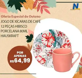 Nivalmix JOGO DE XÍCARAS DE CAFÉ 12 PEÇAS HIBISCO PORCELANA 80ML oferta