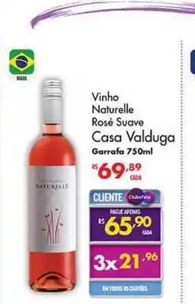 Vinho Naturelle Rosé Suave Casa Valduga 750ml