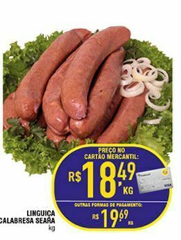 Mercantil Rodrigues Linguiça calabresa seara kg oferta