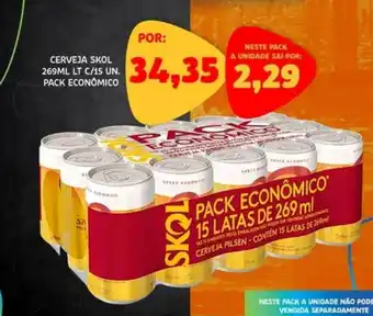Trimais Supermercado CERVEJA SKOL 269ML LT C/15 UN. PACK ECONÔMICO oferta