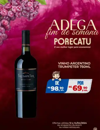 Supermercado Porecatu VINHO ARGENTINO TRUMPETER 750ML oferta
